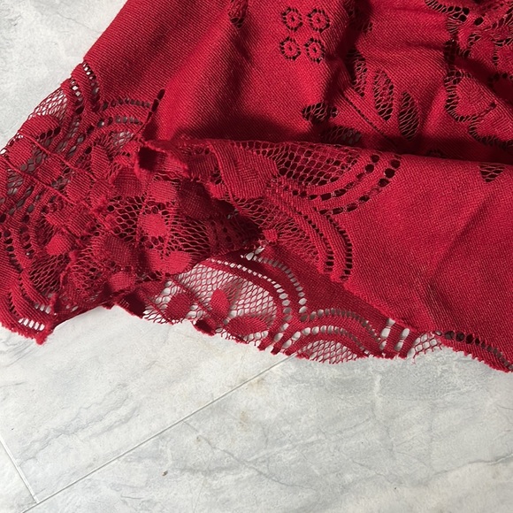 Free People   Lace Dress   Upscale Boho  Rusty Red  NWOT peek a boo back  Size S - Picture 14 of 16
